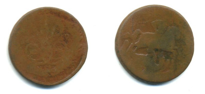 РОССИЯ 1 КОПЕЙКА 1759 медь 61-345