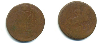 РОССИЯ 1 КОПЕЙКА 1759 медь 61-432