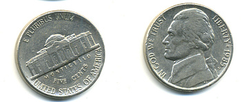 США 5 ЦЕНТОВ 1985 P, ДЖЕФФЕРСОН KM А192 медно-никель 179-736