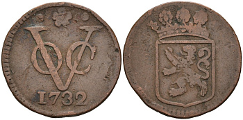 Нидерландская Восточная Индия, Голландия (Holland) 1 дуит 1732 KM 70 медь 4575-822