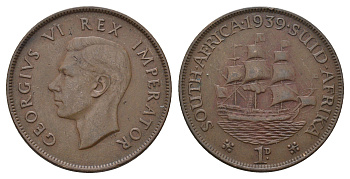 ЮАР 1 пенни 1939 Георг VI (1937-1952) KM 25 бронза 57-914