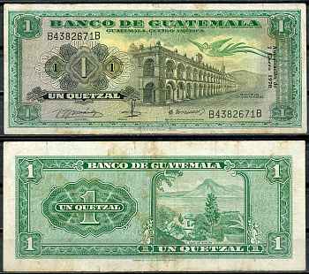 Гватемала 1 кетсаль 1970 Наследие Серро-дель-Кармен, Озеро Атитлан Pick 52 g (1)  бумага 7217-61-2-2