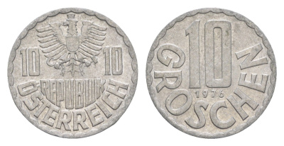 Австрия 10 грошей 1976 KM 2878 алюминий 4147-268