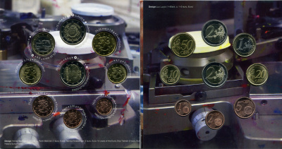 Финляндия евронабор из 8 монет + 2 евро юбилейная 2012 Хелена Шерфбек (1862-1946), финско-шведская художница, официальный набор в оригинальном буклете UNC 5-6-2-26