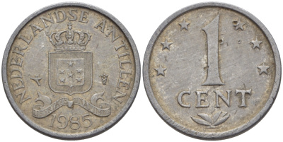 Нидерландские Антилы 1 цент 1985 Беатрикс (1980-2013) KM 8а алюминий 66-952
