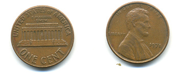 США 1 ЦЕНТ 1971 ЛИНКОЛЬН KM 201 медь цинк 179-322