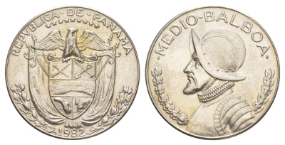 Панама 1/2 бальбоа (50 сентесимо) 1982 KM 12b медь плакированная медно-никелем 4645-122