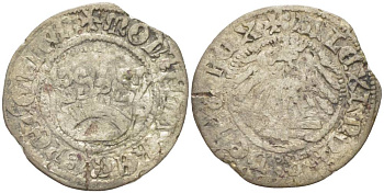 Польша 1/2 гроша (полугрош) 1501-1506 Александр I (1501-1506), вес 0,86 гр. Saurma 5283 серебро 1517-1315