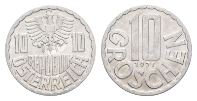 Австрия 10 грошей 1971 KM 2878 алюминий aUNC 4147-169