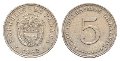 Панама 5 сентесимо 1962 KM 23.2 медно-никель 4643-1242
