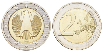 Германия 2 евро 2016 A KM 258 биметалл UNC 181-1013