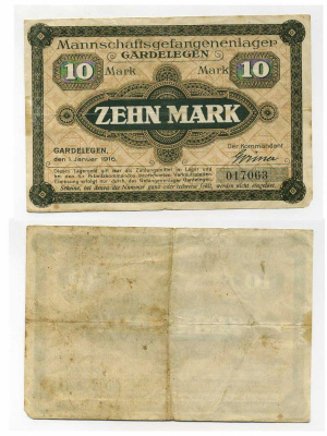 Германия 10 марок ND команда лагеря военнопленных в Гарделегене C-3001 бумага 000-00-00