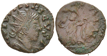 Римская Империя, императоры в Галлии антониниан 273 - 274 Тетрик II, локальная чеканка в Галлии RIC биллон 1073-24-32