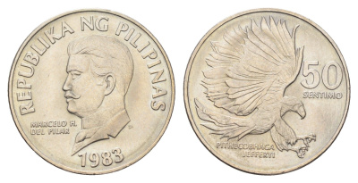 Филиппины 50 сентимо 1983 KM 242.1 медно-никель aUNC 4666-645