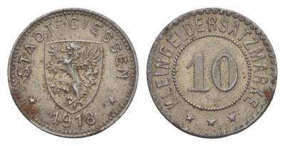 Гисен 10 пфеннигов 1918 Funck 159.3, Men18 11265.3 железо 4636-815