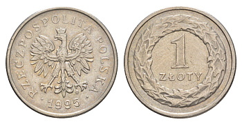 Польша 1 злотый 1995 MW Y 282 медно-никель 4647-964