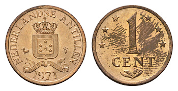 Нидерландские Антильские острова (Нидерландские Антилы) 1 цент 1971 Юлиана (1948-1980) KM 8 бронза  UNC  3458-1229