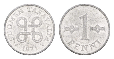 Финляндия 1 пенни 1971 KM 44a алюминий 4647-237