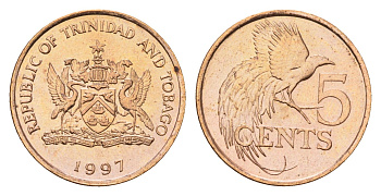 Тринидад и Тобаго 5 центов 1997 KM 30 бронза UNC 4669-826