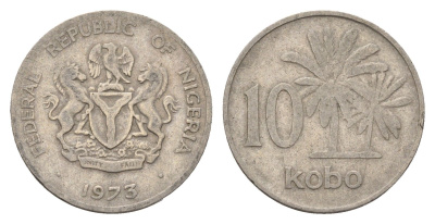 Нигерия 10 кобо 1973 пальмы KM 10.1 медно-никель 4701-1249