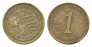 Эквадор 1 сентаво 2000 KM 104 латунь 4664-423