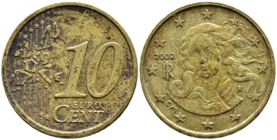 Италия 10 евроцентов 2002 R KM 213 нордик 4392-563