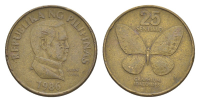 Филиппины 25 сентимо 1986 KM 241.1 латунь 4649-641