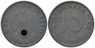 Германия 10 рейхспфеннигов 1940 E KM 101, J.371 цинк    4641-431