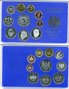 ФРГ государственный набор из 10 монет 2000 G    PROOF  3-5-3-27