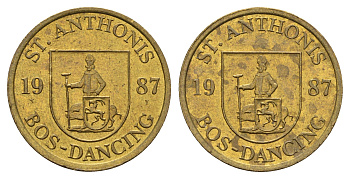 Нидерланды танцевальный жетон 1987 диаметр 31 мм, вес 6 гр латунь 210-546