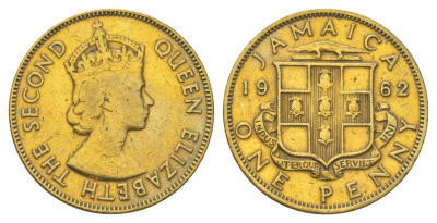 Ямайка 1 пенни 1962 KM 37 никель латунь 4628-726