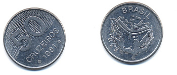 БРАЗИЛИЯ 50 КРУЙЗЕЙРО 1981 KM 594.1 сталь aUNC 51-4836