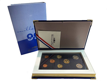 Франция евронабор из 8 монет 1999 в оригинальной упаковке монетного двора, тираж 15000 экземпляров    PROOF  14-01-06-07
