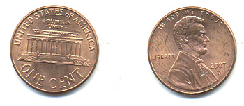 США 1 ЦЕНТ 2007 D ЛИНКОЛЬН KM 201b цинк плакированный медью UNC 179-611