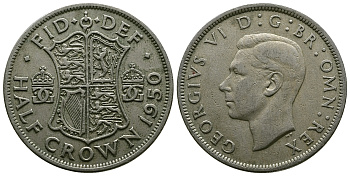 Великобритания 1/2 кроны 1950 Георг VI (1936-1952) KM 879, Spink 4106 медно-никель 4607-811