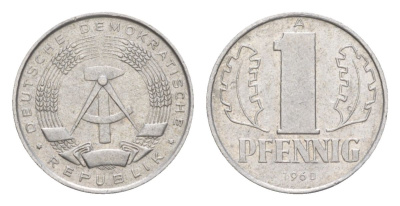 ГДР 1 пфенниг 1960 A KM 8.1 алюминий 4630-567