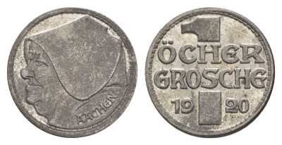 Аахен 10 пфеннигов = 1 грош 1920 Funck 1.5A, Men05 70.15, Men18 99.15 железо 4643-921