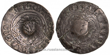 Гессен грош 1413-1458 Людвиг I, 2.89 гр, надчекан лев Schuetz 268 серебро 00-806-57