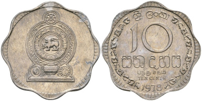 Шри-Ланка 10 центов 1978 KM 140a алюминий 4135-1223