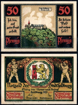 Хельдбург (Тюрингия) 50 пфеннигов 1921 бумага UNC (пресс) 7555-17-1-1
