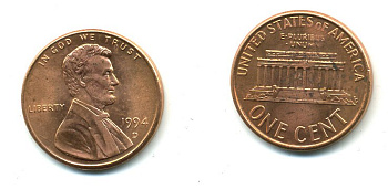 США 1 ЦЕНТ 1994 D, ЛИНКОЛЬН KM 201b цинк плакированный медью 46-848