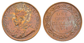 Канада 1 цент 1916 Георг V (1910-1936) KM 21 бронза 4637-152
