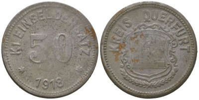 Кверфурт (Пруссия, Саксония) 50 пфеннингов 1918 Funck 435.4, Men05 21016.4, Men18 26260.4 железо 4586-956
