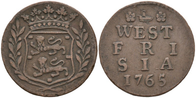 Западная Фризия (West Frisia), Нидерланды 1 дуит 1765 KM 125 медь 4577-212