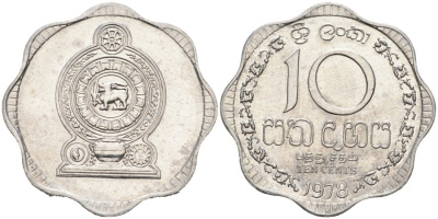 Шри-Ланка 10 центов 1978 KM 140 a алюминий 89-1356