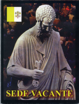 Ватикан набор из 8 монет 2005 1 евроцент-2 евро, европробники, в оригинальном буклете, SEDE VACANTE UNC 3-4-11-08