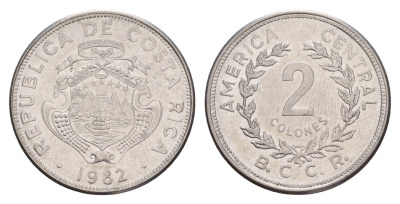 Коста-Рика 2 колон 1982 KM 211.1 нержавеющая сталь 4649-829