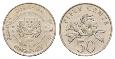 Сингапур 50 центов 1986 KM 53.1 медно-никель 4638-1235