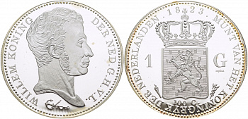 НИДЕРЛАНДЫ МЕДАЛЬ ND НИДЕРЛАНДЫ 1 ГУЛЬДЕН 1823 ВИЛЛЕМ, РЕПЛИКА серебро PROOF 00-00