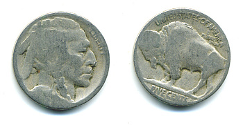 США 5 ЦЕНТОВ ND ИНДЕЕЦ, БИЗОН KM 134 медно-никель 46-2218